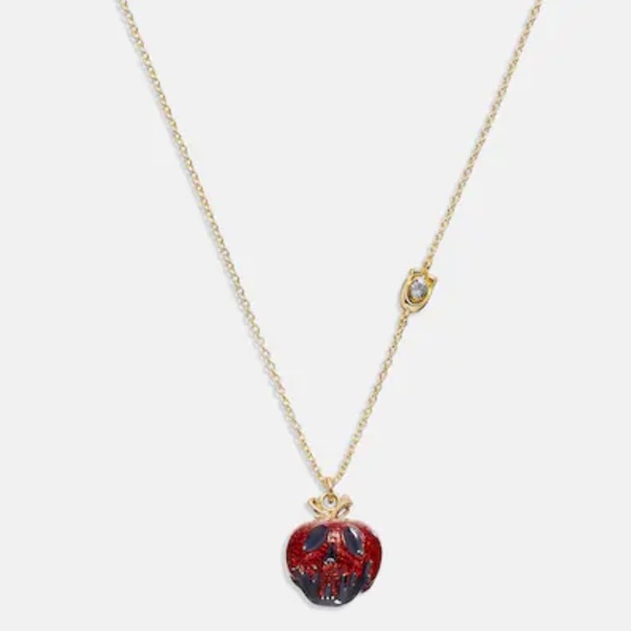 Coach x Disney Villains Evil Queen Poison Apple Necklace in Gold/Red - Picture 2 of 5